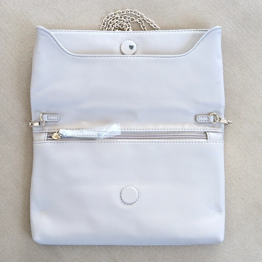 Kelly & Katie Beige Chain Clutch